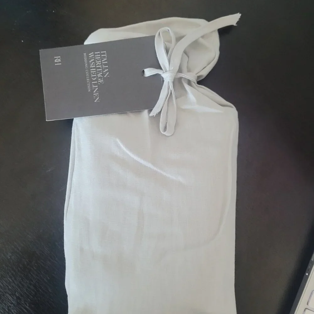 NWT 1 RESTORATION HARDWARE ITALIAN HERITAGE WASHED LINEN KING FLANGE SHAM MIST